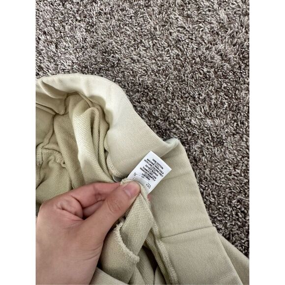 American Giant Cotton French Terry Straight Wide Leg Sweatpants Cream Women’s L - Picture 7 of 11